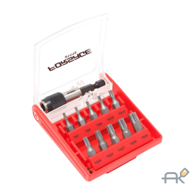 Набор бит-торкс с битодержателем 11пр. (T 7.8.9.10.15.20.25.27.30.40-25мм) F-21113 (6731)